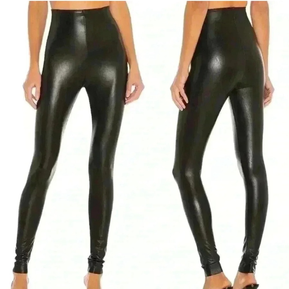 COMMANDO Perfect Control Faux Leather Leggings Black Size Small